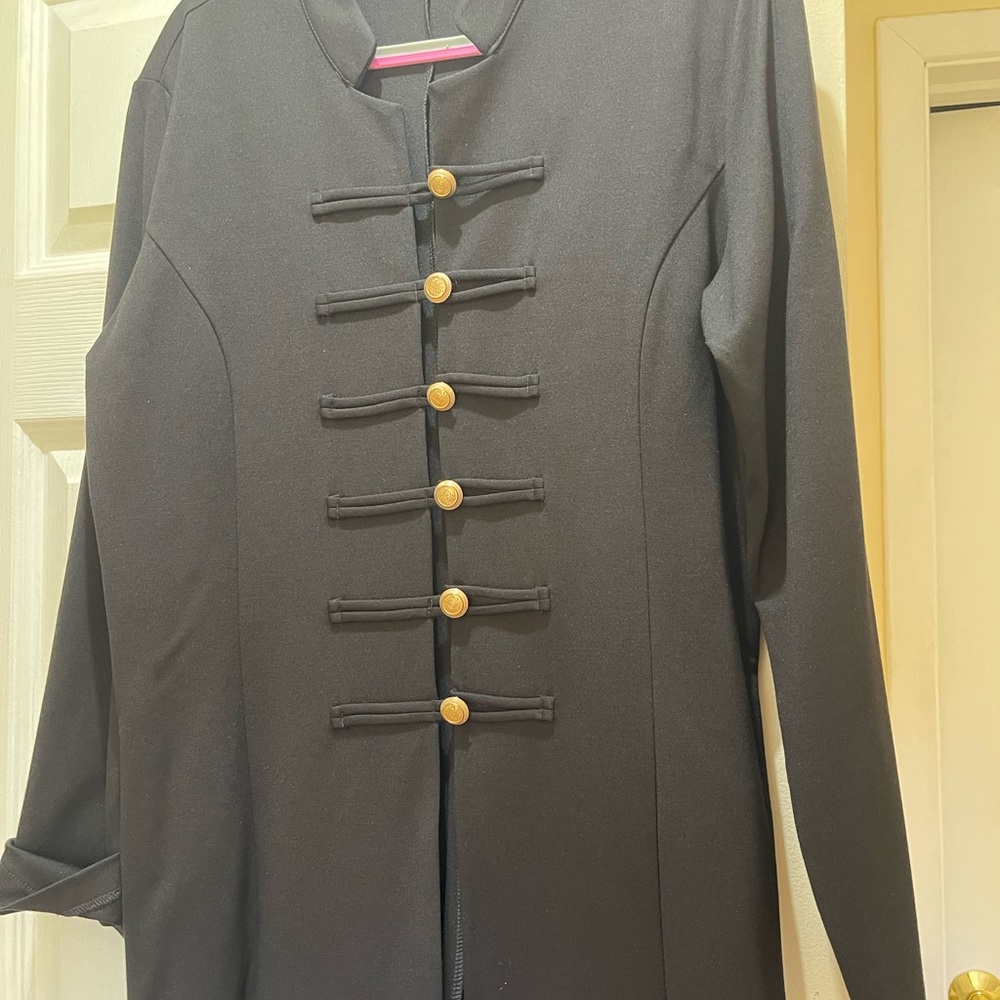 Fever Black Blazer with Gold Button Accents